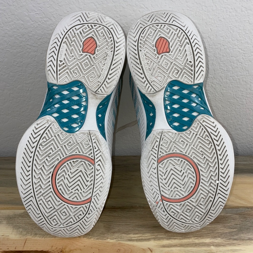 K-Swiss Pickleball Shoes Hypercourt Women's Size 9 White Peach Teal - Picture 11 of 14